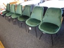zelená sametová židle OSLO